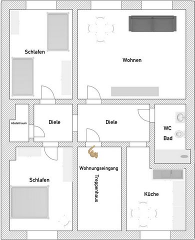 Wir vermieten unsere große, neu renovierte Wohnung im Herzen von Wuppertal Ronsdorf. Es verfügt über 2 Schlafzimmer, ein großes Wohnzimmer, eine große Küche, ein Badezimmer mit Dusche und einen Abstellraum. Es gibt separate Wasch- und Trocknungseinri...
